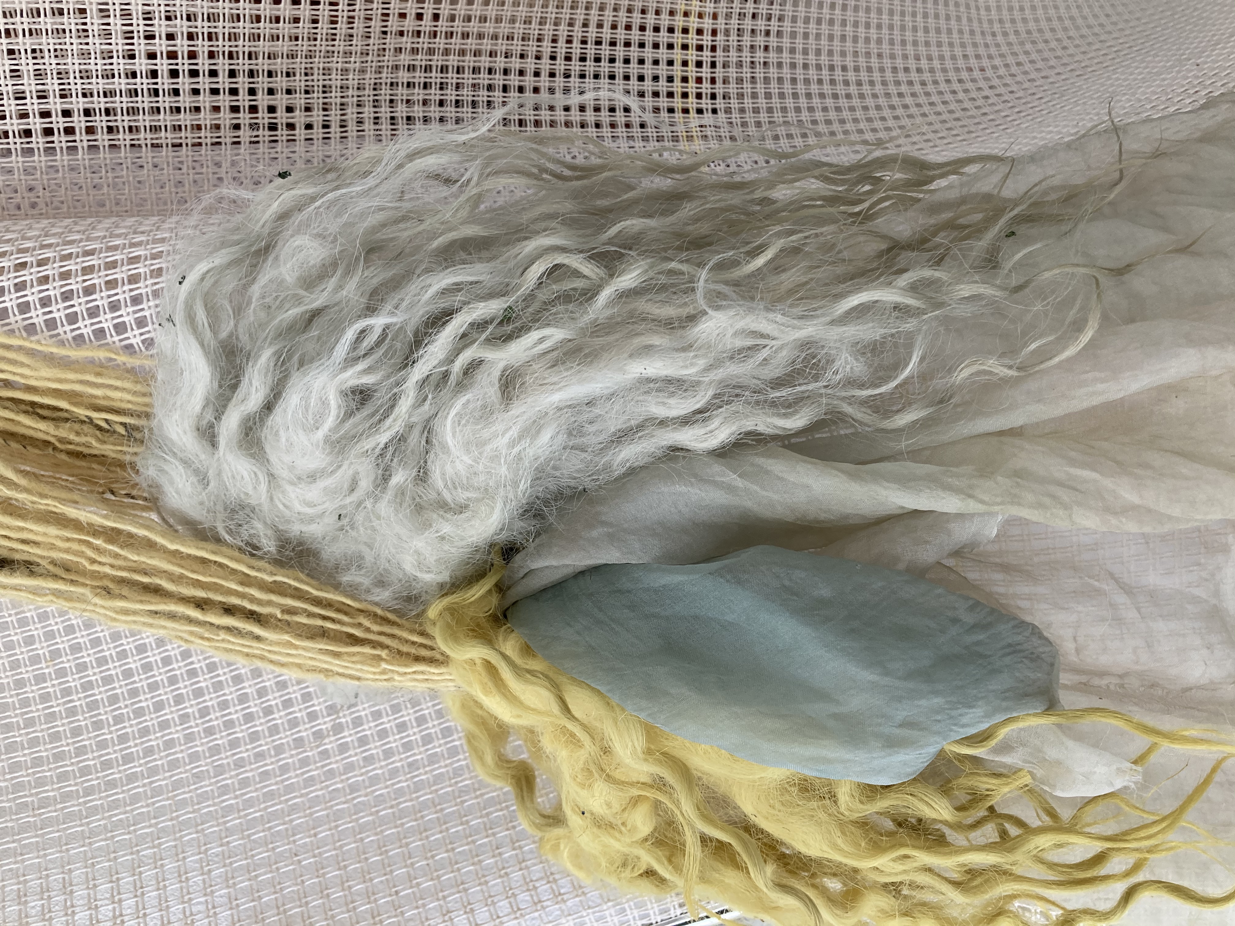 Wool dyed with chamomile by textile designer Stefanie Salzmann.