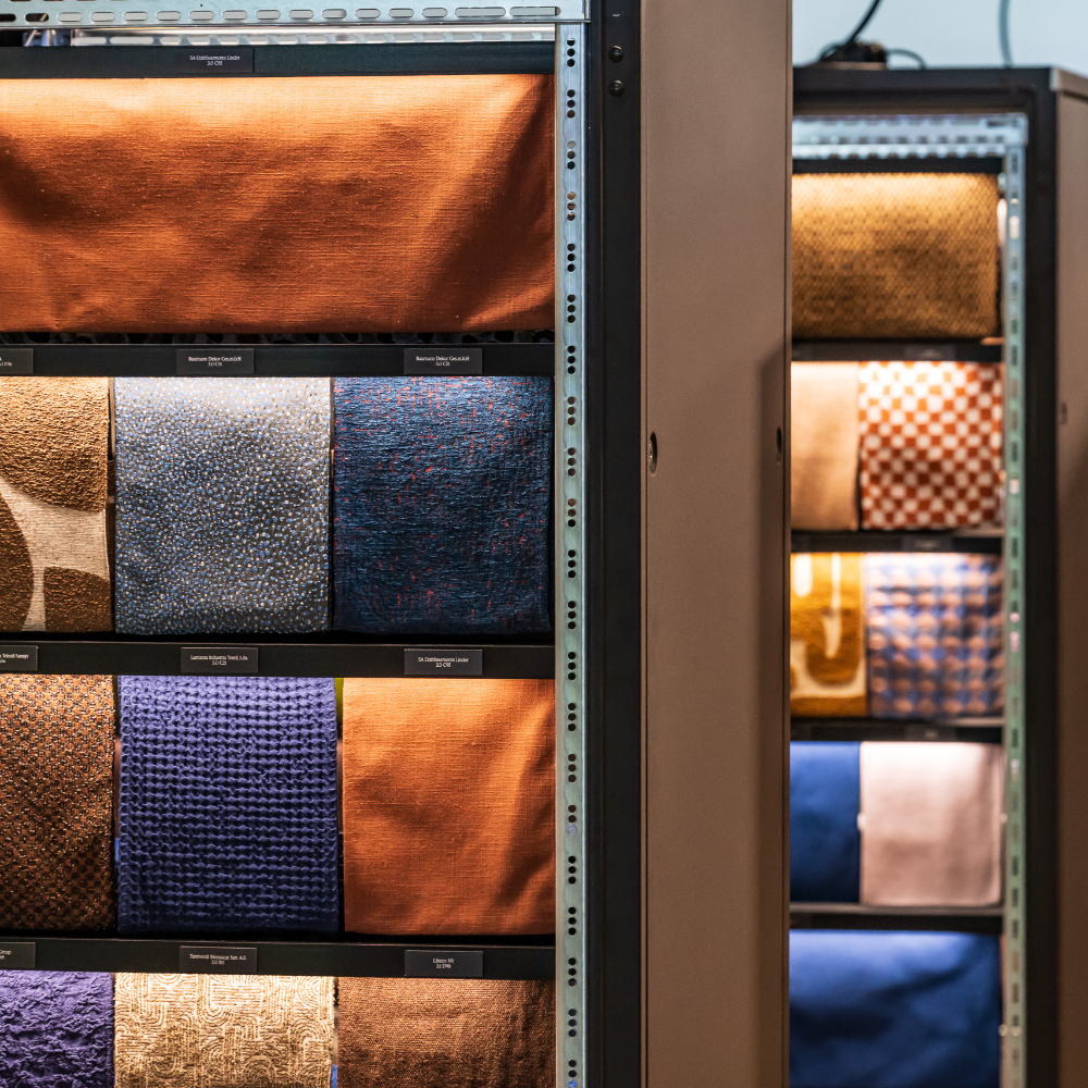 Fabric examples from the Heimtextil trends