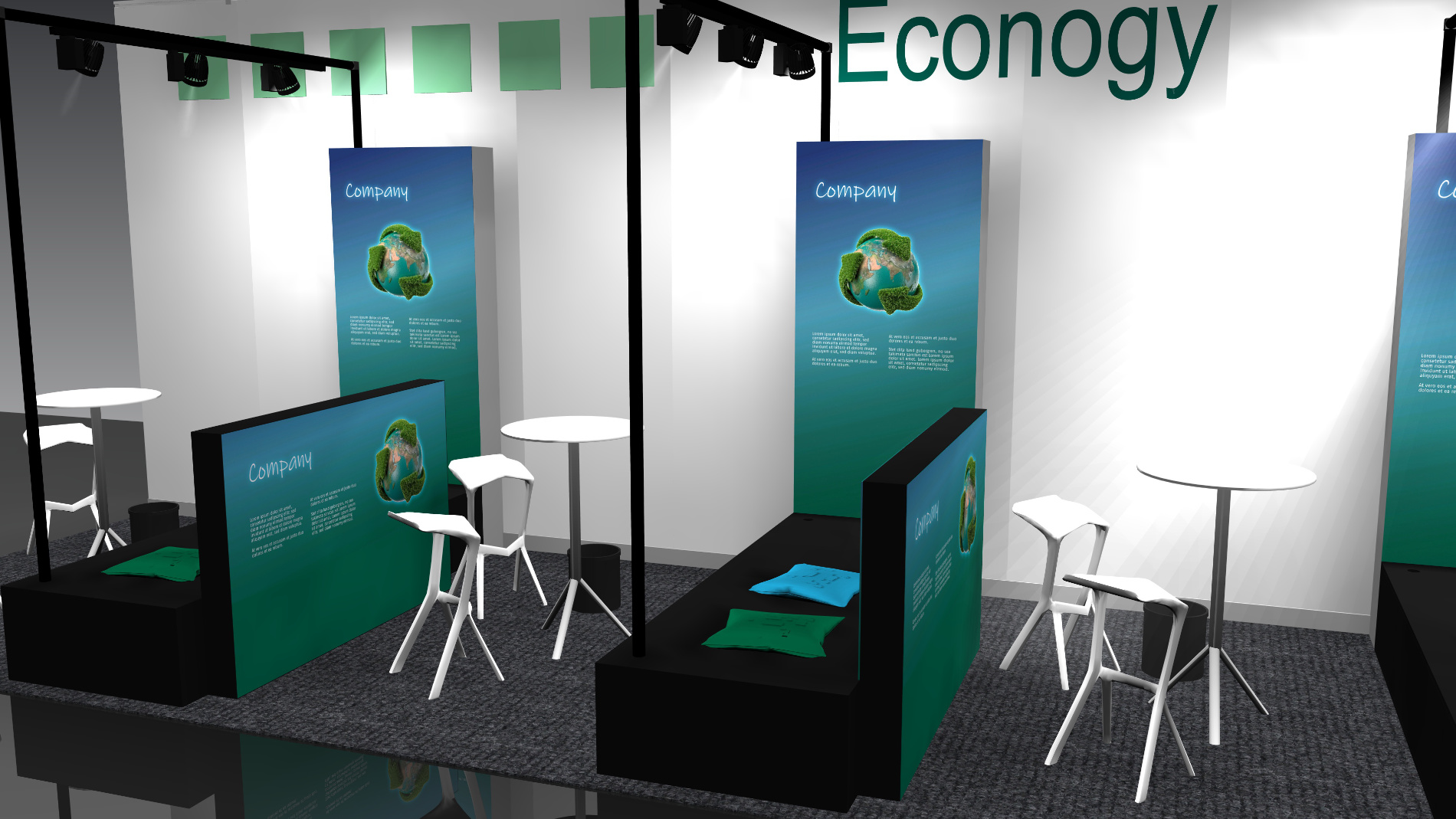 Stand Econogy Hub von Nahem
