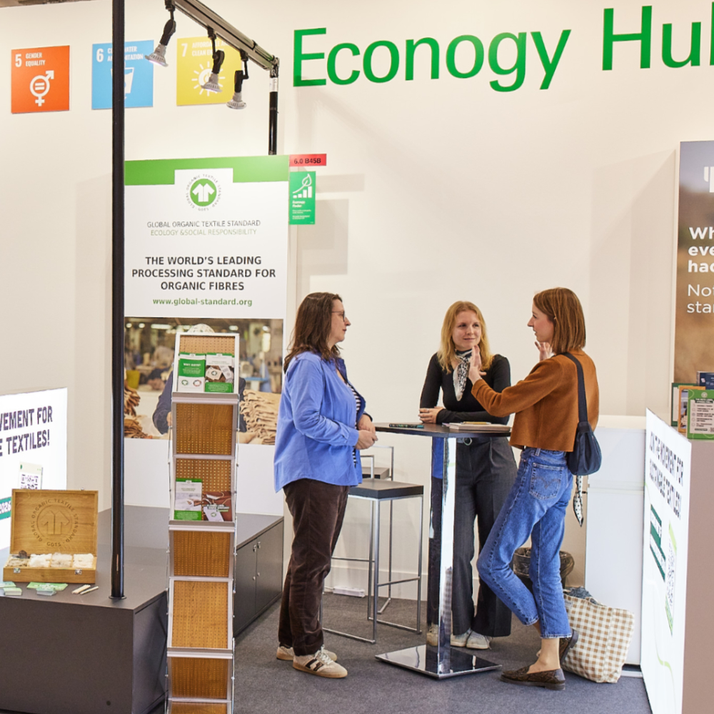Three women chatting at the Econogy Hub