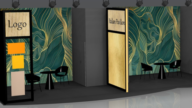 Illustration of a stand in the Italian Lounge